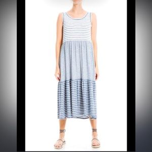 Max Studio Sleeveless Midi Striped Jersey Dress Size S